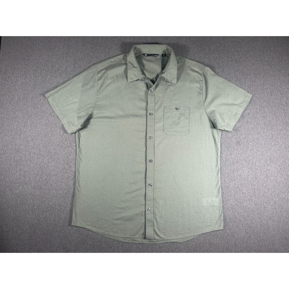 TravisMathew Speckled Short Sleeve Button Down Shirt XL Green